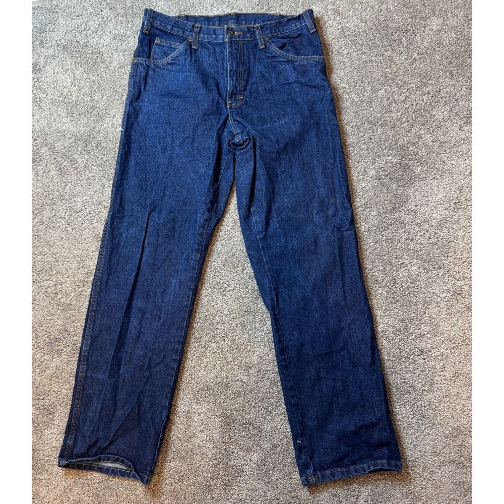 Dickies Mens 33x30 Regular Straight Fit Five-Pocket Washed Jean Vtg